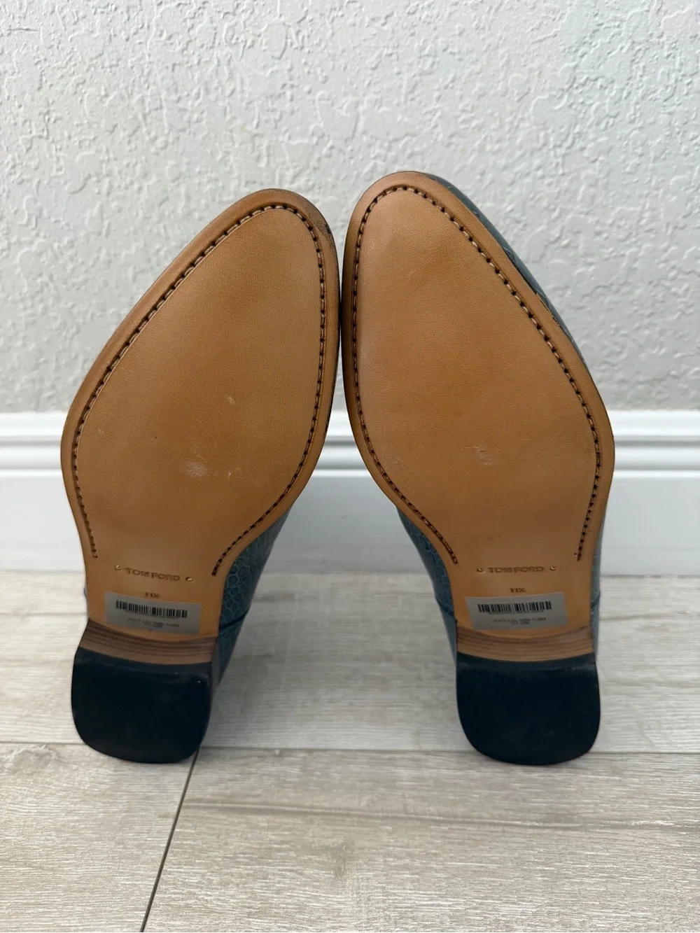 Tom Ford Blue Croc-Embossed Chelsea Ankle Boots men 11.5